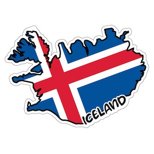 Sticker drapeau carte Islande