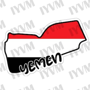 Jemen Karte Flagge Sticker Aufkleber / Republik Jemen / Sanaa / Yemeni Yemenite