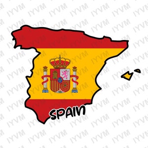 Spain Map Iron On Heat Transfer Vinyl HTV / Kingdom of Spain / Reino de España / Plus ultra / Spanish