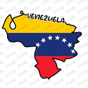 Venezuela Map Iron On Heat Transfer Vinyl HTV / Bolivarian Republic of Venezuela / República Bolivariana de Venezuela / Caracas / Venezuelan