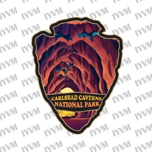 Carlsbad Caverns nationalpark dekalklistermärke - US National Parks-serien