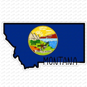 Adesivo de bandeira do mapa do estado de Montana Decalque EUA Montana State Helena The Treasure State Big Sky Country O último melhor lugar