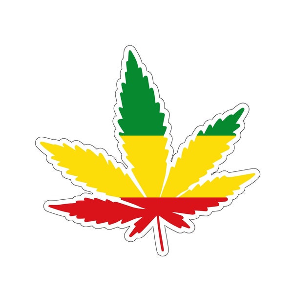 Rasta Mota Leaf Sticker Decal Rastafari Rastafarianism Jamaica Rastafarian Reggae Caribbean Cannabis Pot Legalization Marijuana Weed