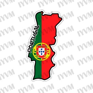 Portugal Kaart Vlag Sticker Sticker / Portugese Republiek / Esta é a ditosa Pátria minha amada / Lissabon / Portugees