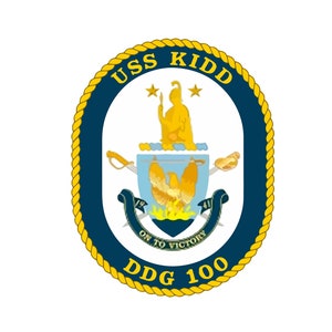 USS キッド DDG-100 バッジ ステッカー デカール アーレイ・バーク級駆逐艦 車用ステッカー バンパーステッカー 車のエンブレム用