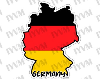 Germany Map Flag Sticker Decal / Federal Republic of Germany / Berlin / German / Bundesrepublik Deutschland