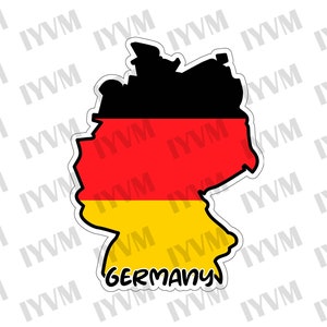 Germany Map Flag Sticker Decal / Federal Republic of Germany / Berlin / German / Bundesrepublik Deutschland