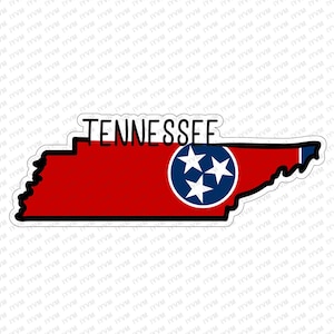 Staat Tennessee Kaart Vlag Sticker Decal USA Tennessee State Nashville De Vrijwilligersstaat Big Bend State Butternut State /