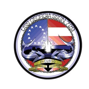 USS Georgia SSGN-729 Badge Sticker Decal Ohio Class Guided Missile Submarine Car Sticker Bumper Sticker for Car Emblem
