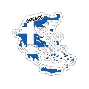Griechenland Karte Flagge Sticker Decal