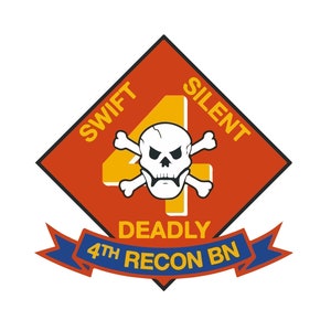 US Marine Corps Badge Sticker Decal 4th Reconnaissance Battalion Swift, Silent, Deadly Auto Sticker Bumper Sticker voor Auto embleem