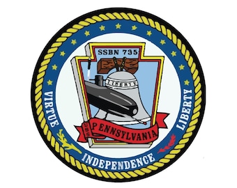 USS Pennsylvania SSBN-735 insignia pegatina calcomanía Ohio clase misil balístico submarino coche pegatina parachoques pegatina para emblema de coche