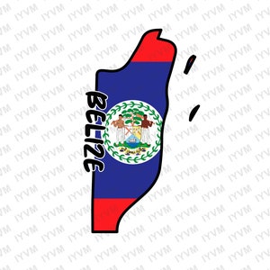 Belize Map Iron On Heat Transfer Vinyl HTV / Belmopan / Sub umbra floreo / Belizean