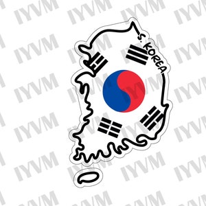 South Korea Map Flag Sticker Decal / Republic of Korea / Seoul / Korean