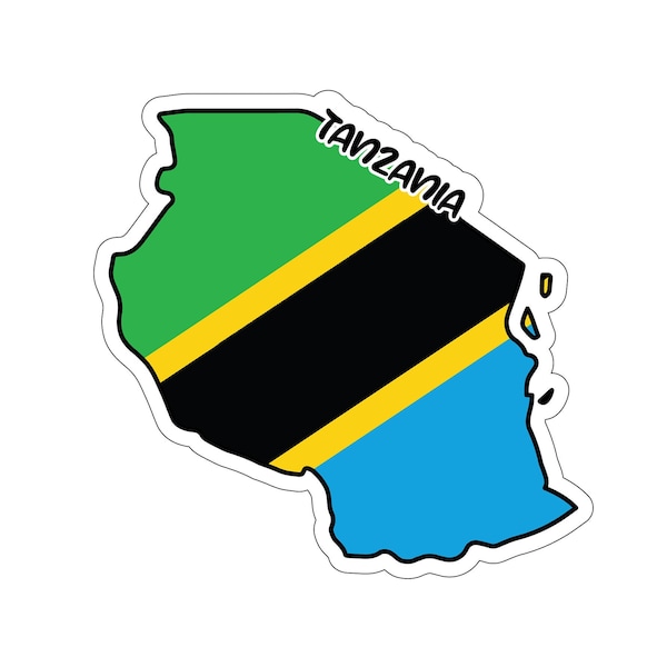 Tanzania Map Flag Sticker Decal