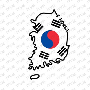 Zuid-Korea kaart opstrijkbare warmteoverdracht vinyl HTV / Republiek Korea / Seoul / Koreaans