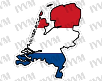 Décalcomanies Voiture Résistantes AMSTERDAM Flag NETHERLANDS Holland Dutch 75mm (3 Sticker Pays