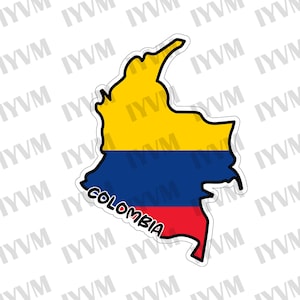 Colombia Map Flag Sticker Decal / Republic of Colombia / Libertad y Orden / Bogotá / Colombian