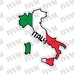 Italië kaart vlag Sticker sticker / Italiaanse Republiek / Republiek Italië / Rome /