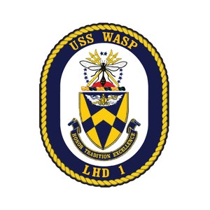USS Wasp LHD-1 Badge Sticker Decal Wasp Class Amphibious Assault Ship Car Sticker Bumper Sticker for Car Emblem