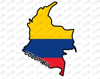 Colombia Map Iron On Heat Transfer Vinyl HTV / Republic of Colombia / Libertad y Orden / Bogotá / Colombian