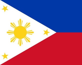 Philippines Flag Iron On Heat Transfer Vinyl HTV / Republic of the Philippines / Republika ng Pilipinas / Manila / Filipino