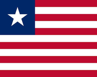 Liberia Flag Iron On Heat Transfer Vinyl HTV / Republic of Liberia / Monrovia / Liberian