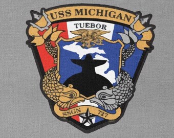 USS Michigan SSGN-727 Badge Iron on Heat Transfer Vinyl HTV Ohio