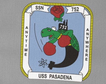 USS Pasadena SSN-752 Badge Iron on Heat Transfer Vinyl HTV Los