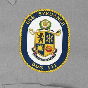 USS Spruance DDG-111 Badge Iron On Heat Transfer Vinyl HTV Arleigh Burke Class Destroyer