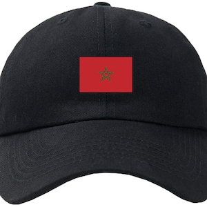 Morocco Flag Baseball Cap Hat Hook & Loop Closure / Kingdom of Morocco / المملكة المغربية / Rabat / Moroccan