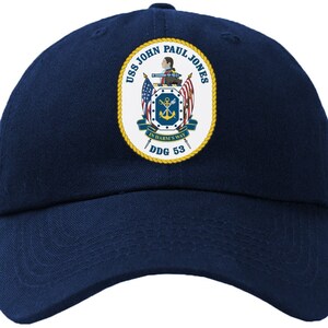 USS John Paul Jones DDG-53 Badge Baseball Cap Hat Hook & Loop Closure Arleigh Burke Class Destroyer