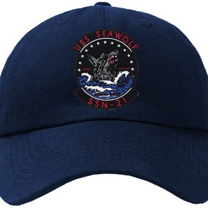 USS Seawolf SSN-21 Badge Baseball Cap Hat Hook & Loop Closure Seawolf Class Attack Submarine