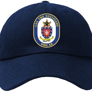 USS The Sullivans DDG-68 Badge Baseball Cap Hat Hook & Loop Closure Arleigh Burke Class Destroyer