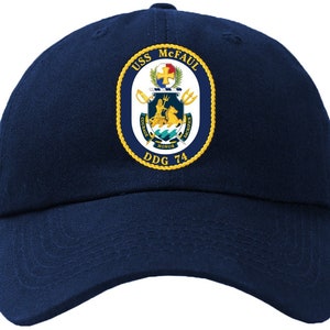 USS McFaul DDG-74 Badge Baseball Cap Hat Hook & Loop Closure Arleigh Burke Class Destroyer