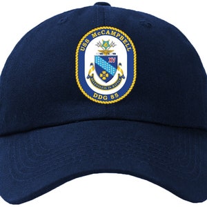USS McCampbell DDG-85 Badge Baseball Cap Hat Hook & Loop Closure Arleigh Burke Class Destroyer