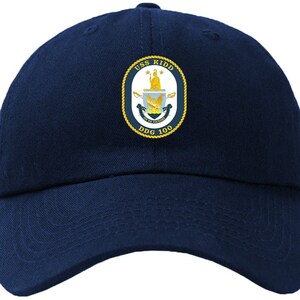 USS Kidd DDG-100 Badge Baseball Cap Hat Hook & Loop Closure Arleigh Burke Class Destroyer