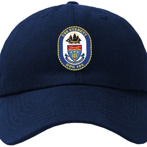 USS Sterett DDG-104 Badge Baseball Cap Hat Hook & Loop Closure Arleigh Burke Class Destroyer
