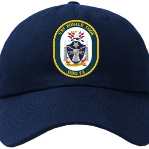 USS Donald Cook DDG-75 Badge Baseball Cap Hat Hook & Loop Closure Arleigh Burke Class Destroyer