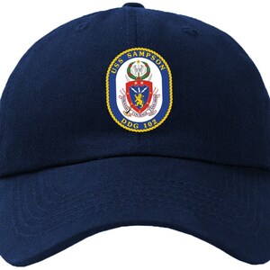 USS Sampson DDG-102 Badge Baseball Cap Hat Hook & Loop Closure Arleigh Burke Class Destroyer