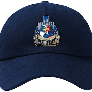 USS Delaware SSN-791 Badge Baseball Cap Hat Hook & Loop Closure Virginia Class Attack submarine