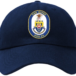 USS Nitze DDG-94 Badge Baseball Cap Hat Hook & Loop Closure Arleigh Burke Class Destroyer
