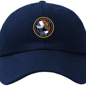 USS Missouri SSN-780 Badge Baseball Cap Hat Hook & Loop Closure Virginia Class Attack submarine