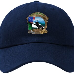 USS Vermont SSN-792 Badge Baseball Cap Hat Hook & Loop Closure Virginia Class Attack submarine