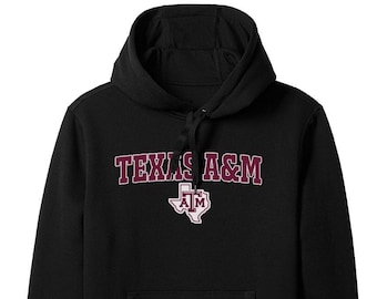 Texas A&M University Aggies Pull-over Hoodie Personalize it with Your Name Customize Hoodie TAM Logo