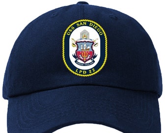 USS サンディエゴ LPD-22 バッジ ベースボールキャップ 帽子 フック