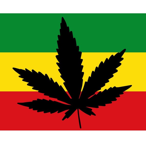 Rasta Mota Leaf Flag Sticker Decal Rastafari Rastafarianism Jamaica Rastafarian Reggae Caribbean Cannabis Pot Legalization Marijuana Weed