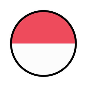 Indonesia Flag Circle Sticker Decal