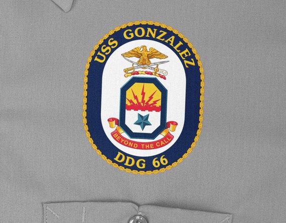 USS Gonzalez DDG-66 Badge Iron on Heat Transfer Vinyl HTV Arleigh