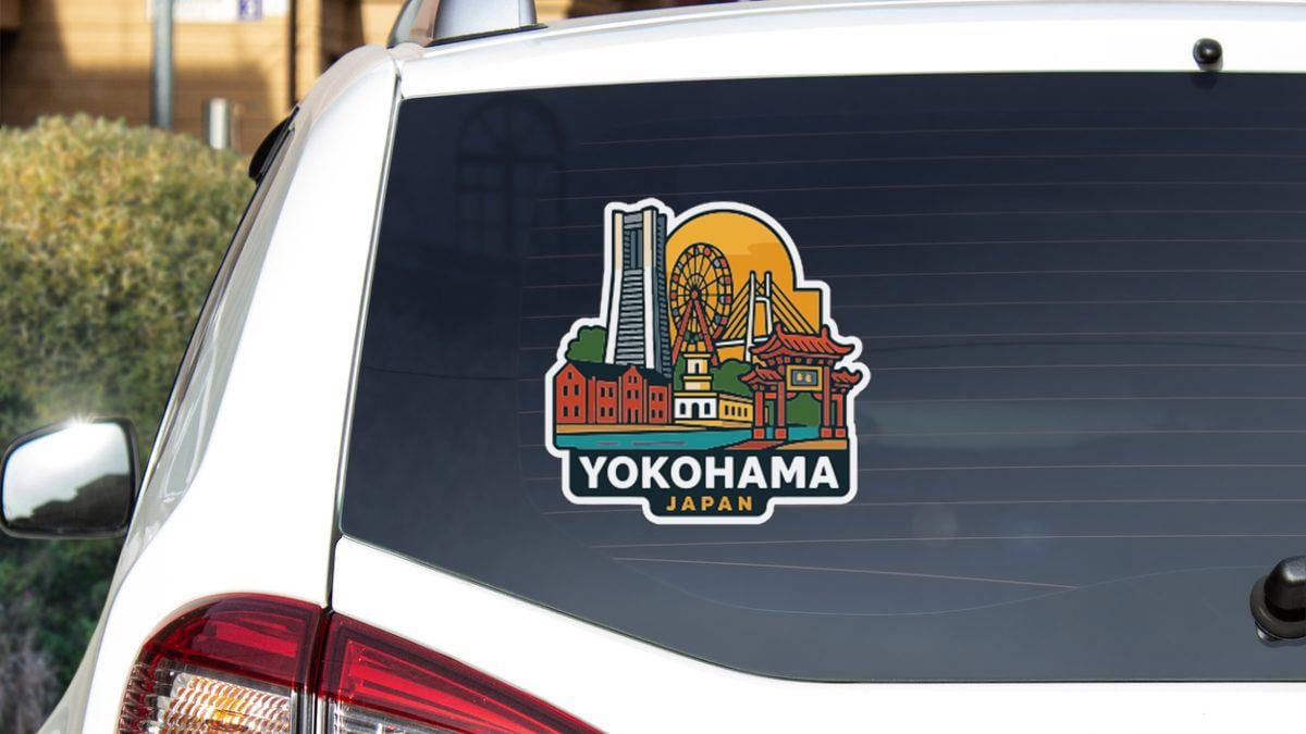 Yokohama Japan Sticker Decal Vinyl Die-cut City Skyline Landmark
